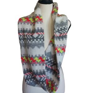 American Eagle Knit Infinity Funky Bright Colored Geometric Scarf